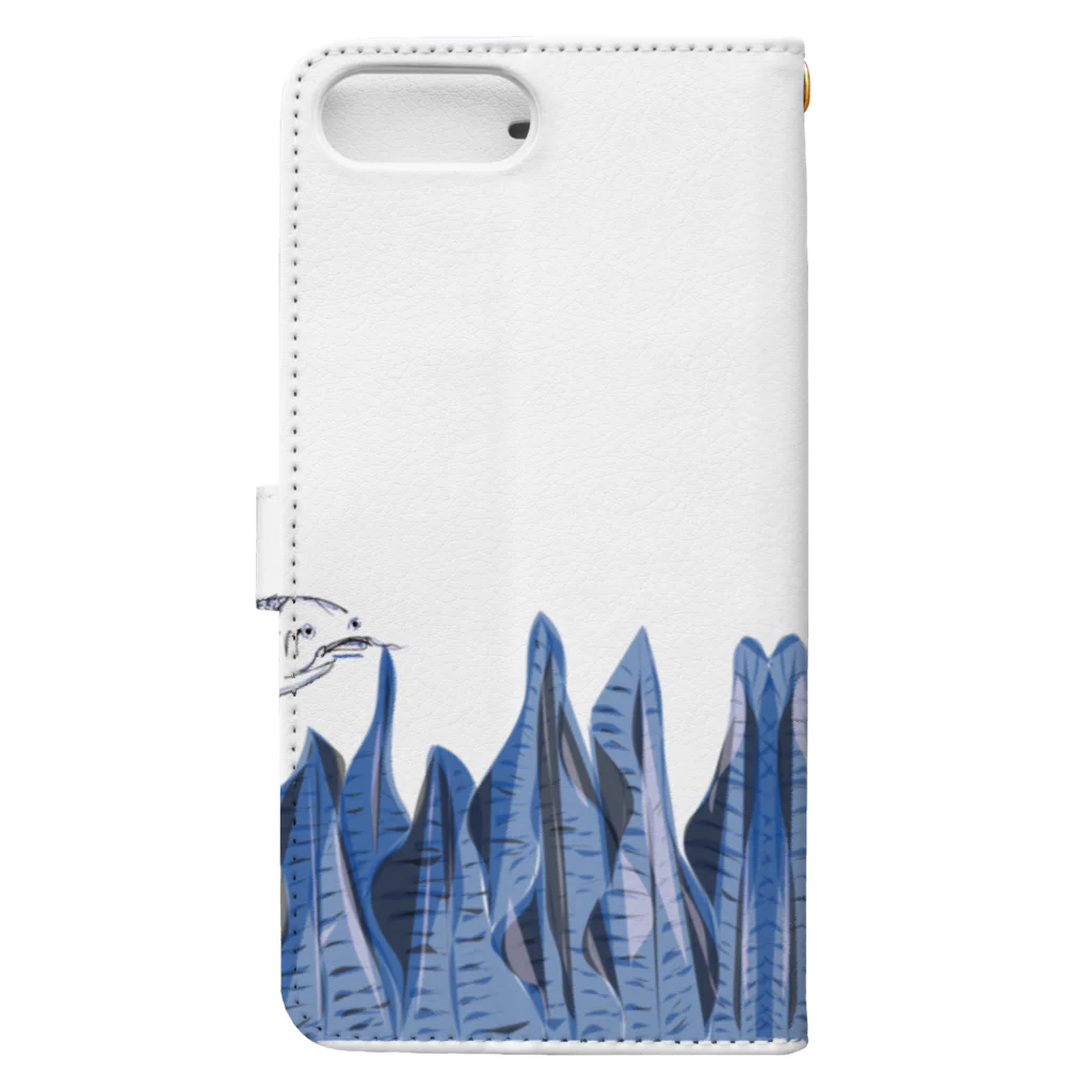 Fishes Can't FlyのBlanquito the koi fish seaweeds Book-Style Smartphone Case :back