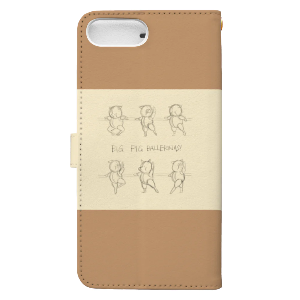 atelier✳︎miraのBAR  LESSON  PIGS：sketch&colored Book-Style Smartphone Case :back