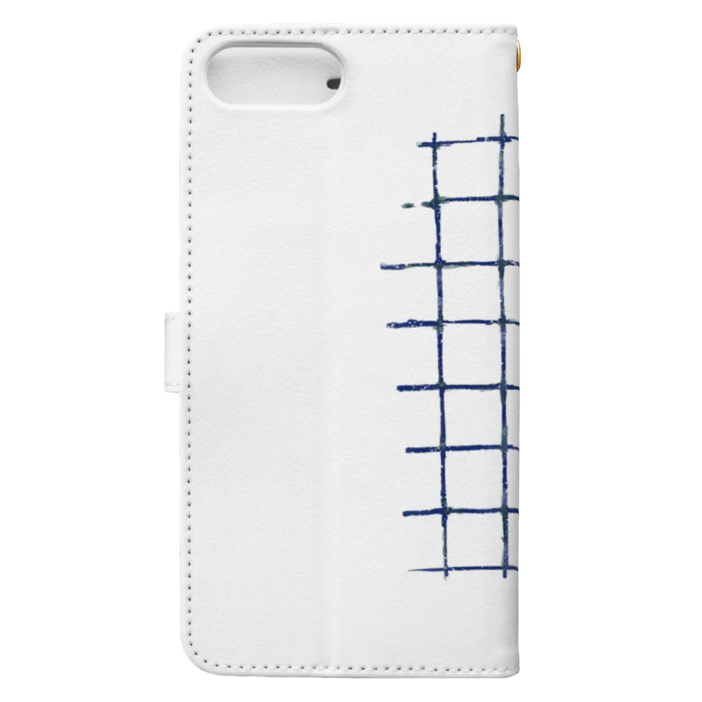 sazanquaのplaid-blue- Book-Style Smartphone Case :back