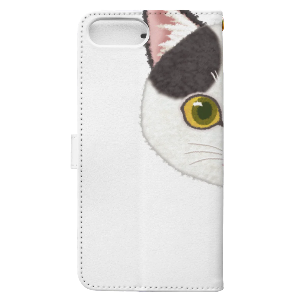 いっぷく堂のねこちゃん（ひまわり） Book-Style Smartphone Case :back