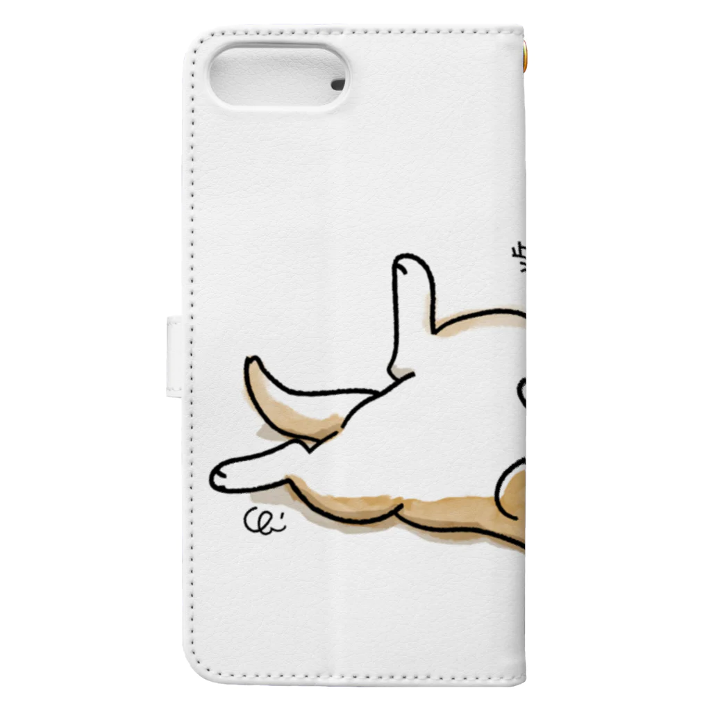 chizuruの柴犬落ちてる（茶柴） Book-Style Smartphone Case :back