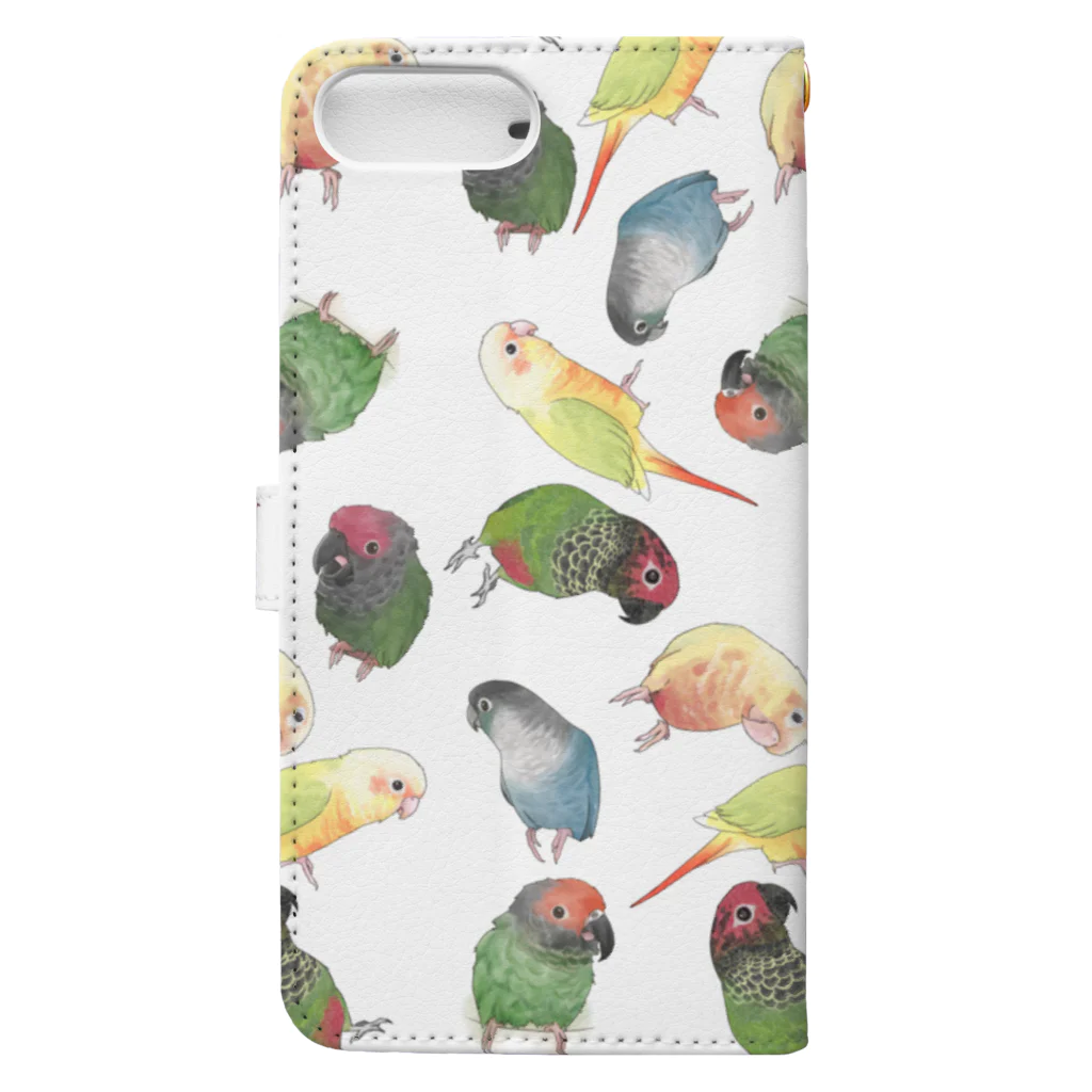 まめるりはことりのたっぷりウロコインコちゃん【まめるりはことり】 Book-Style Smartphone Case :back