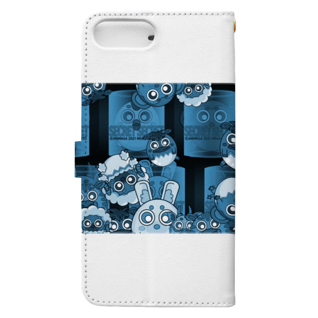 ANIMAGA_キャラショップのANIMAGA （ブルー配置） Book-Style Smartphone Case :back