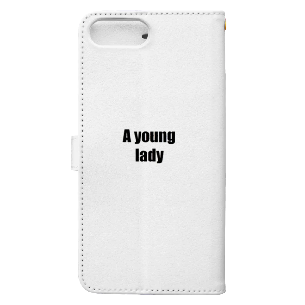 marukomekunのA young lady Book-Style Smartphone Case :back