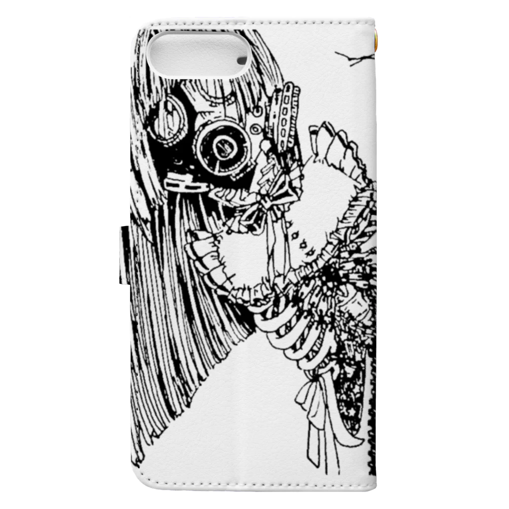 とうこつ書房の黒と白の骨 Book-Style Smartphone Case :back