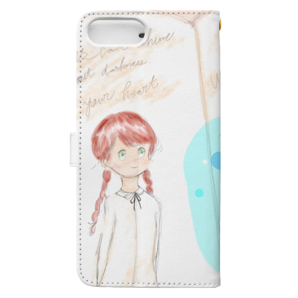 rukamoの赤毛の女の子 Book-Style Smartphone Case :back