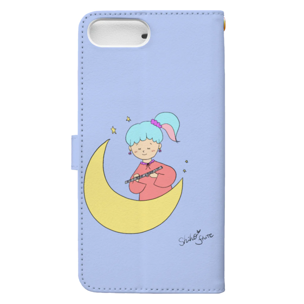 SHIHO NO WAのお月見フルートちゃん Book-Style Smartphone Case :back