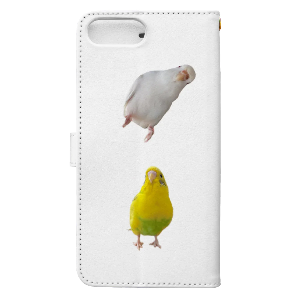 インコまるけのインコまるけ4羽集合‼︎ Book-Style Smartphone Case :back