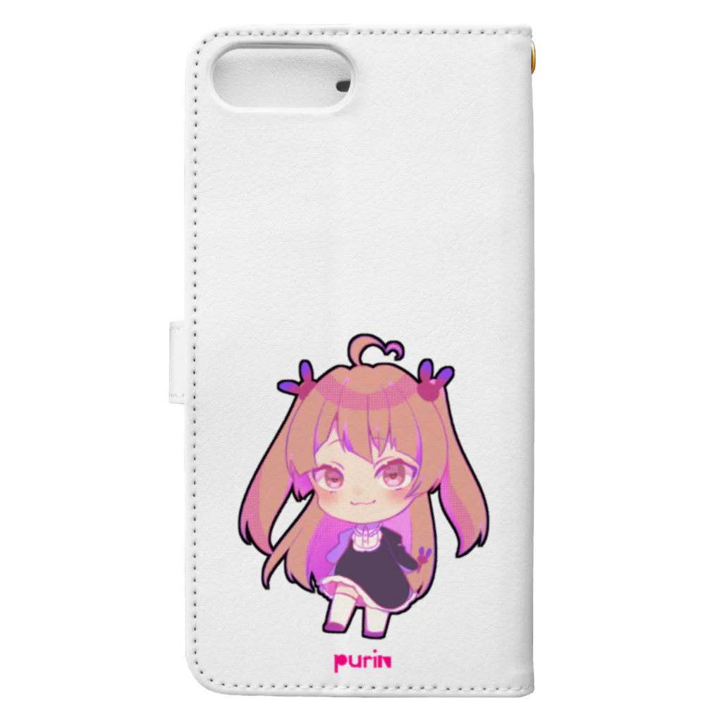 Rimε・●・зstoreのぷりんちゃん Book-Style Smartphone Case :back