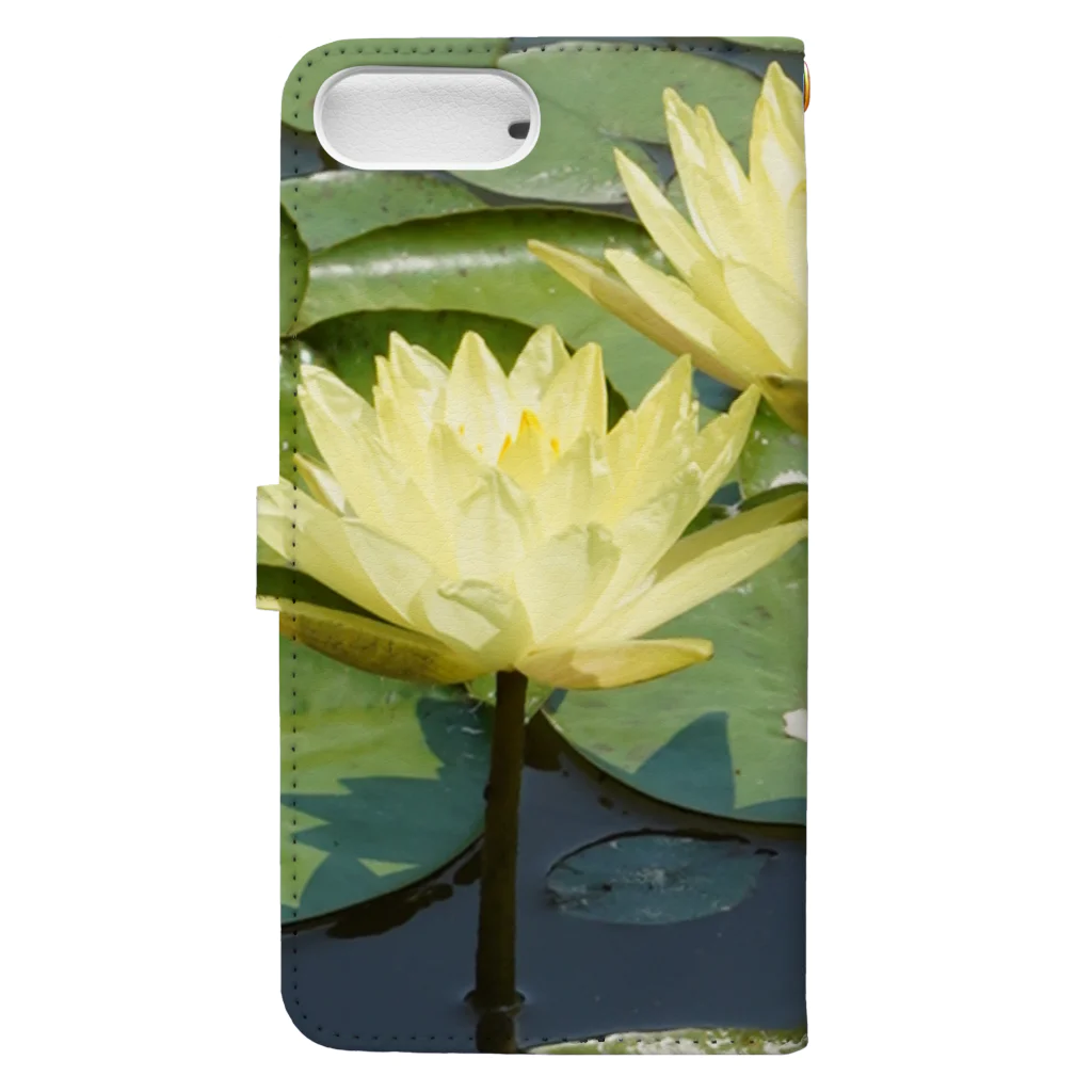 Kazuphotoの黄色のスイレン Yellow waterlily 手帳型スマホケースの裏面