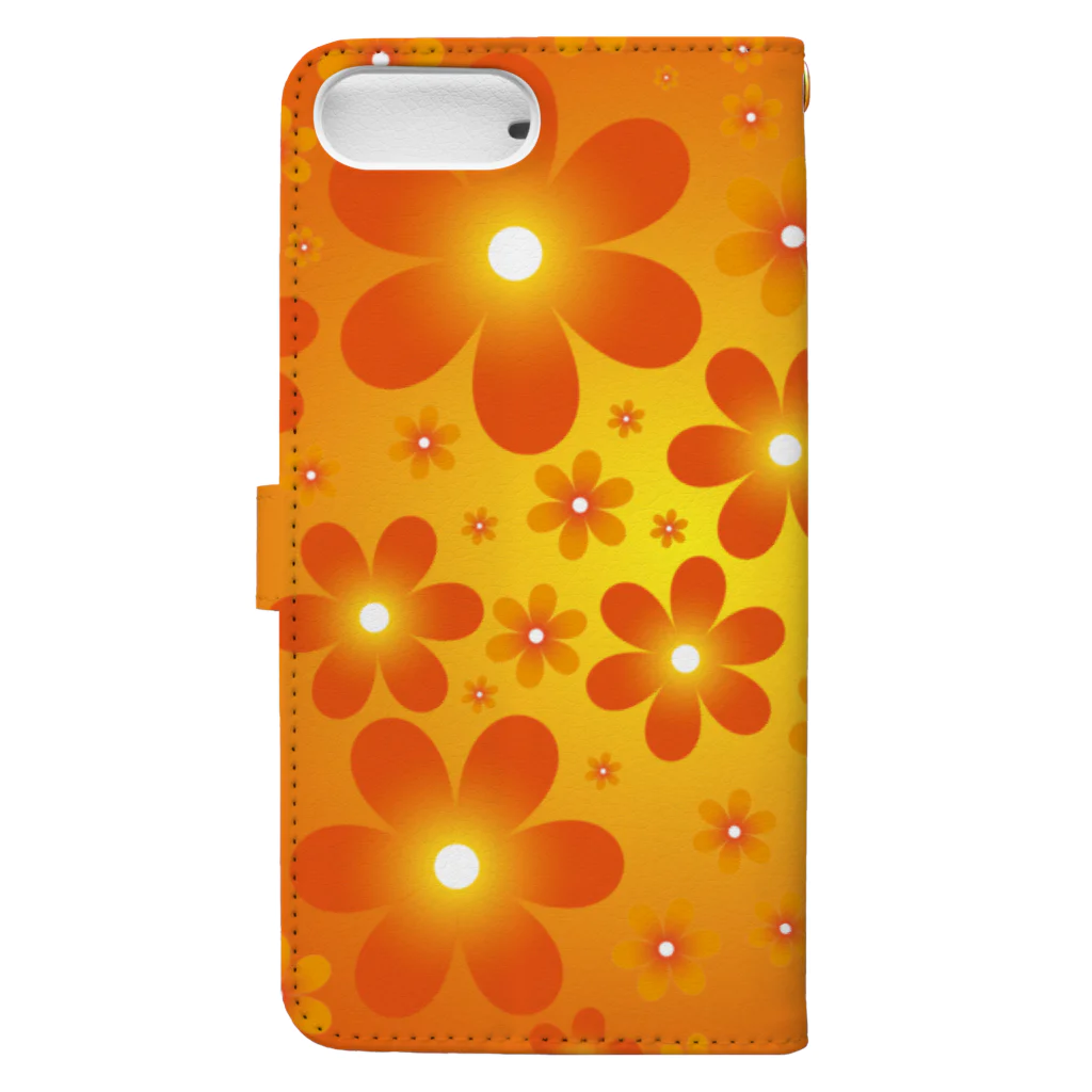 中海岸通りのFlower Line E Orenge Book-Style Smartphone Case :back