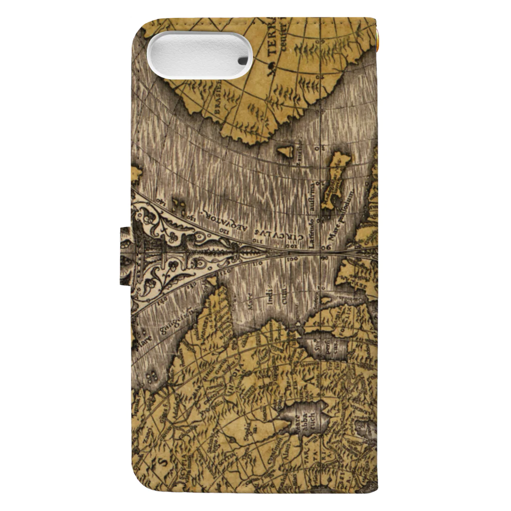 smartphone_PublicDoのVintage world map 1531 Book-Style Smartphone Case :back