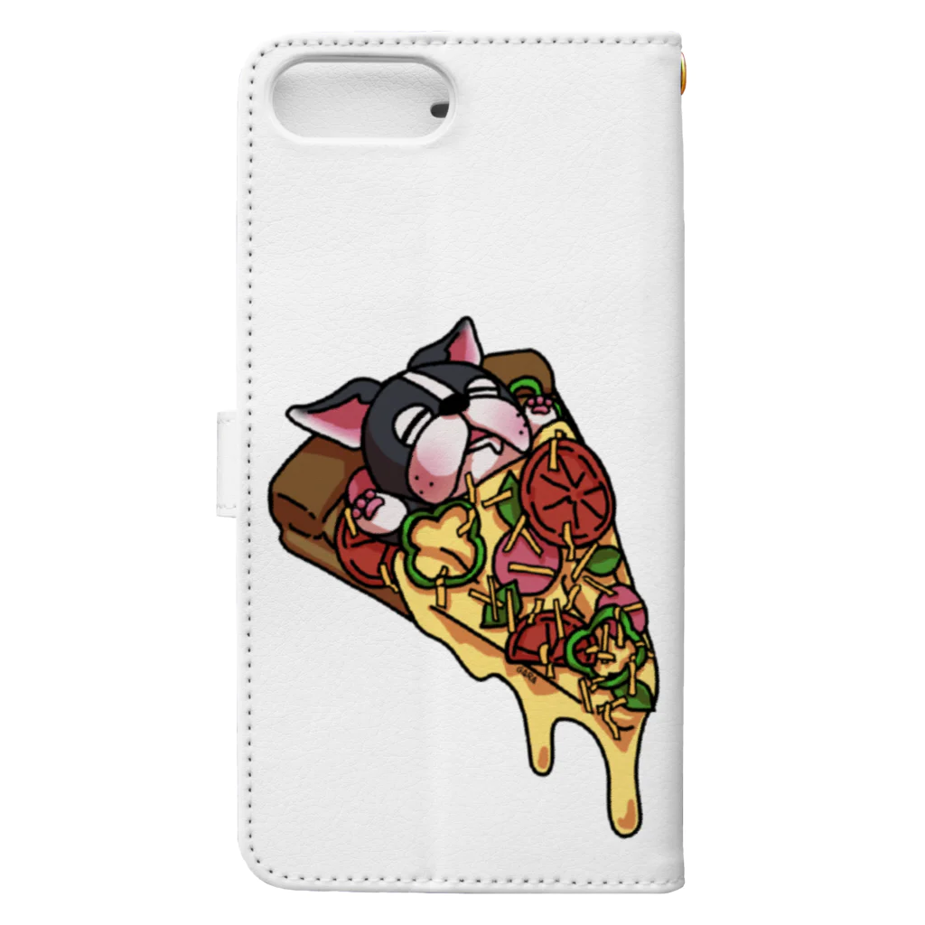 出雲がらのおいしいボステリpizza Book-Style Smartphone Case :back