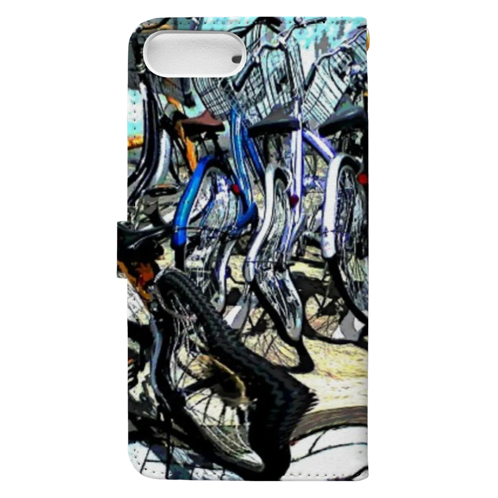 日々好日屋2号店の自転車ドミノ Book-Style Smartphone Case :back