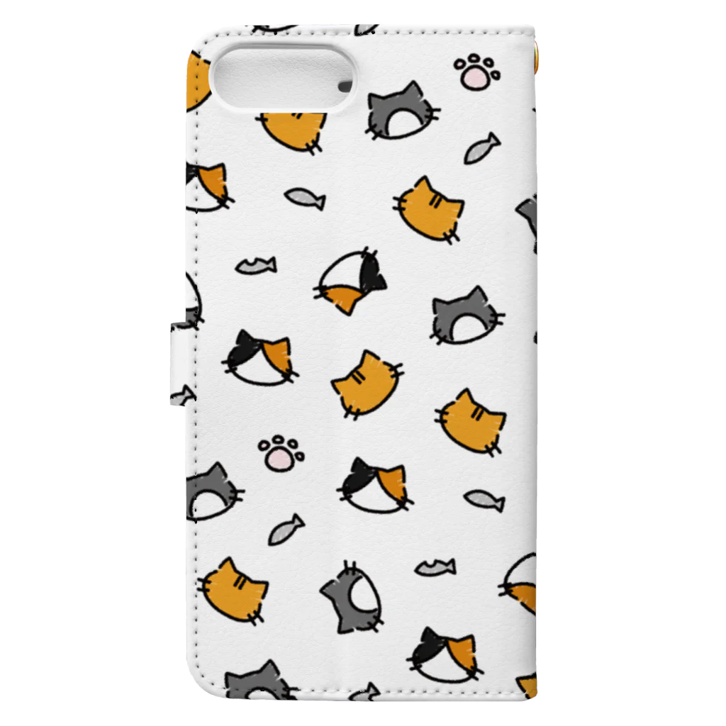 Pのねこがいっぱい Book-Style Smartphone Case :back