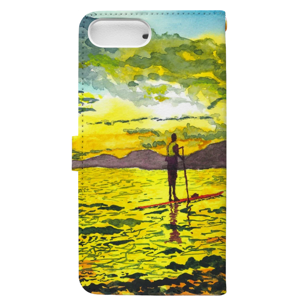 とびしまバイブルの夕日とSUP Book-Style Smartphone Case :back