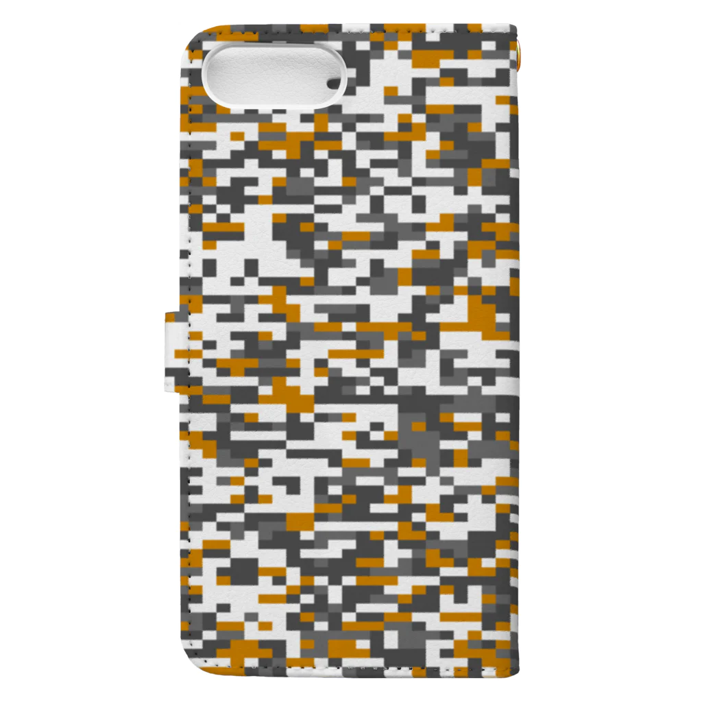 Military Casual LittleJoke のPixCamo 猫色 Mike 手帳型スマホケースの裏面