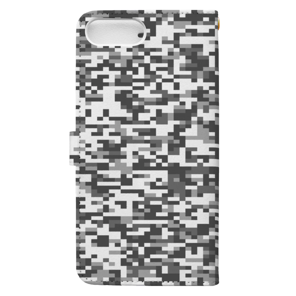 Military Casual LittleJoke のPixCamo 猫色 AmericanShortHair 手帳型スマホケースの裏面