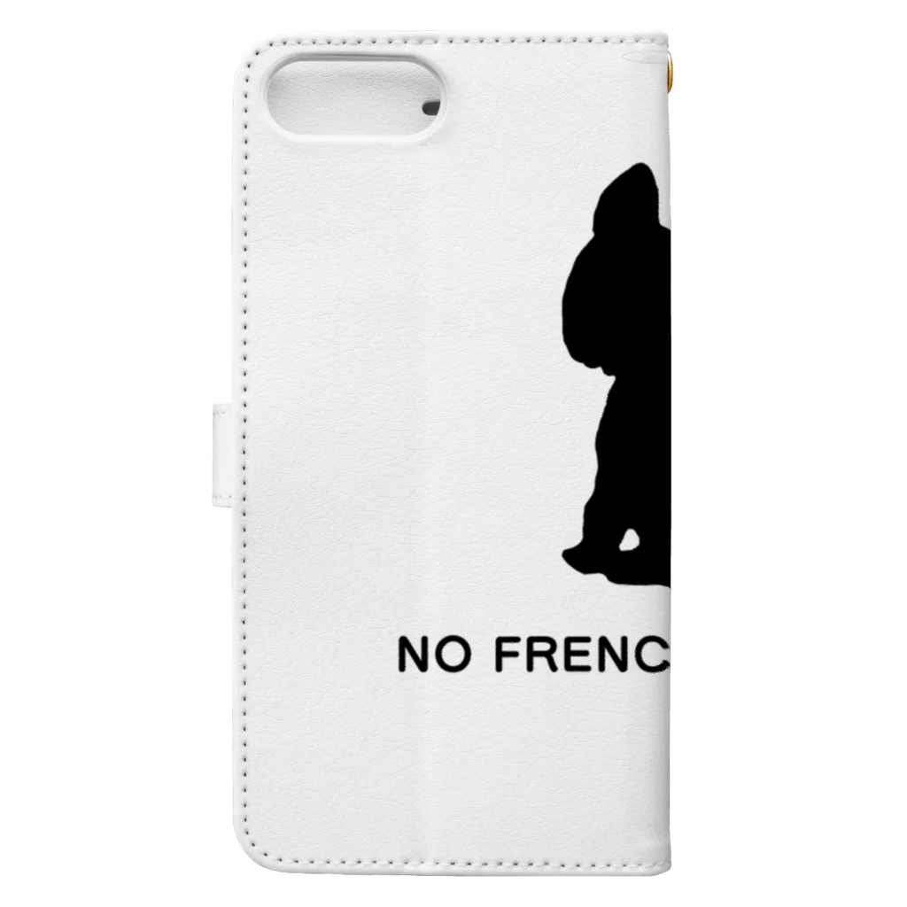 NO FRENCHIE NO LIFE♡のNO FRENCHIE NO LIFE♡モノクロ Book-Style Smartphone Case :back