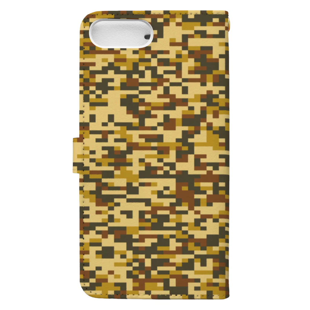 Military Casual LittleJoke のPixCamo 猫色 KijiTora  手帳型スマホケースの裏面