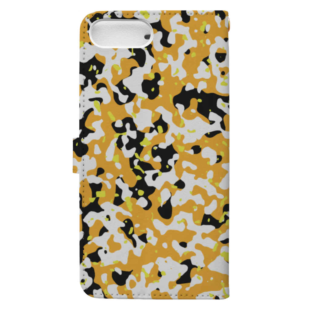 Military Casual LittleJoke のCamo AGR Yellow アグレッサー迷彩 黄色 手帳型スマホケースの裏面