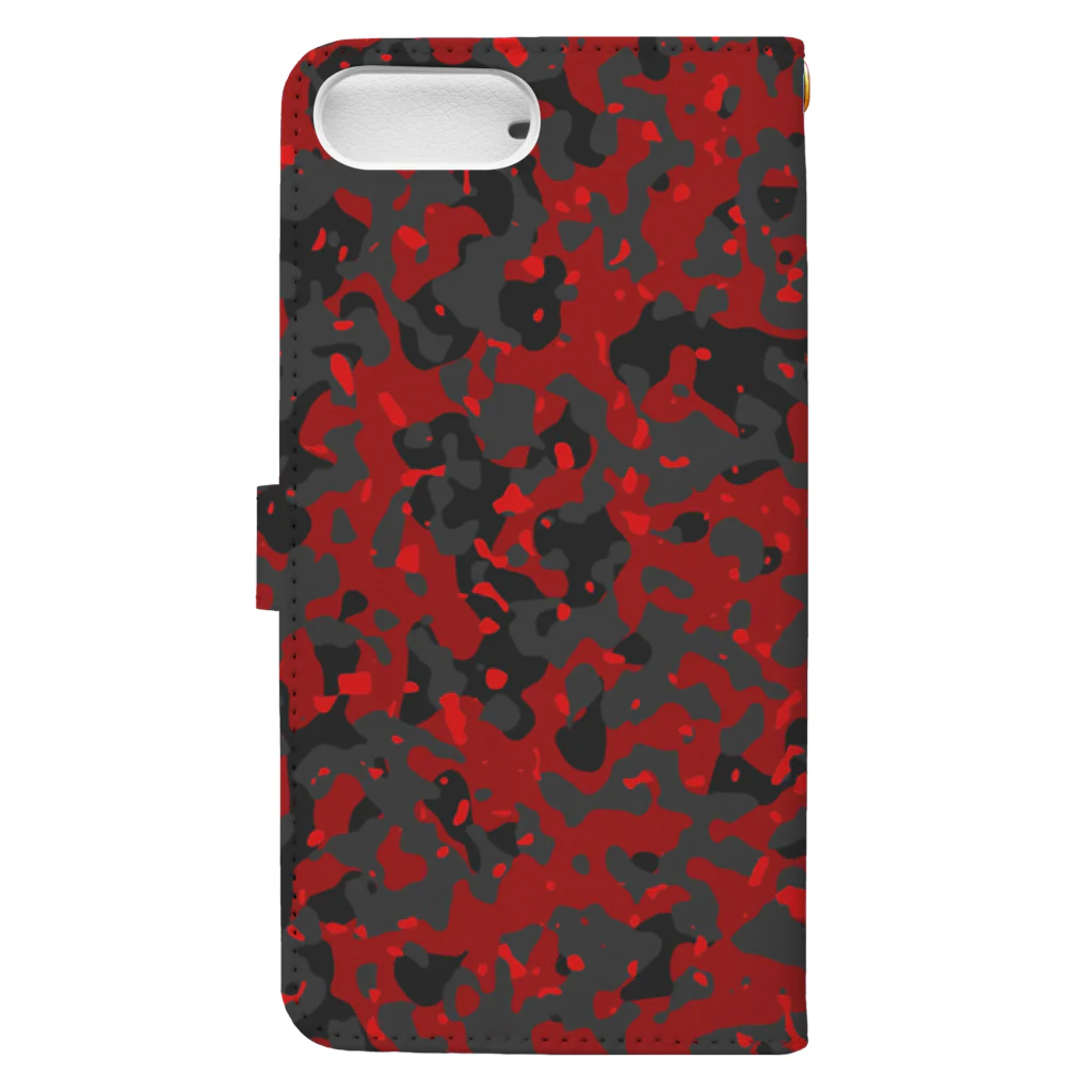 Military Casual LittleJoke のCamo AGR Red アグレッサー迷彩 赤色 Book-Style Smartphone Case :back