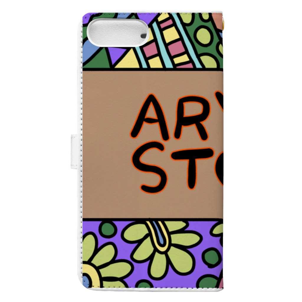 AryStoreのガラ柄LOGO Book-Style Smartphone Case :back