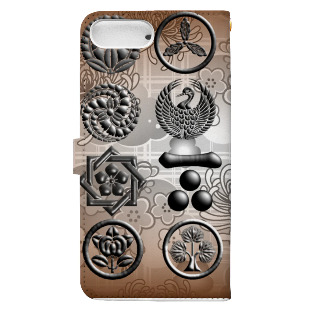 maccha47の最強戦国武将家紋 Book-Style Smartphone Case :back