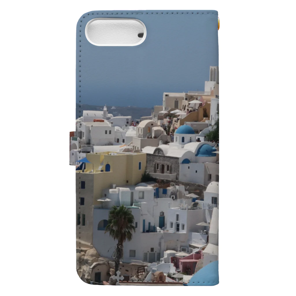 旅好きアルパカの【世界一周旅】ギリシャ　サントリーニ島の景色 Book-Style Smartphone Case :back