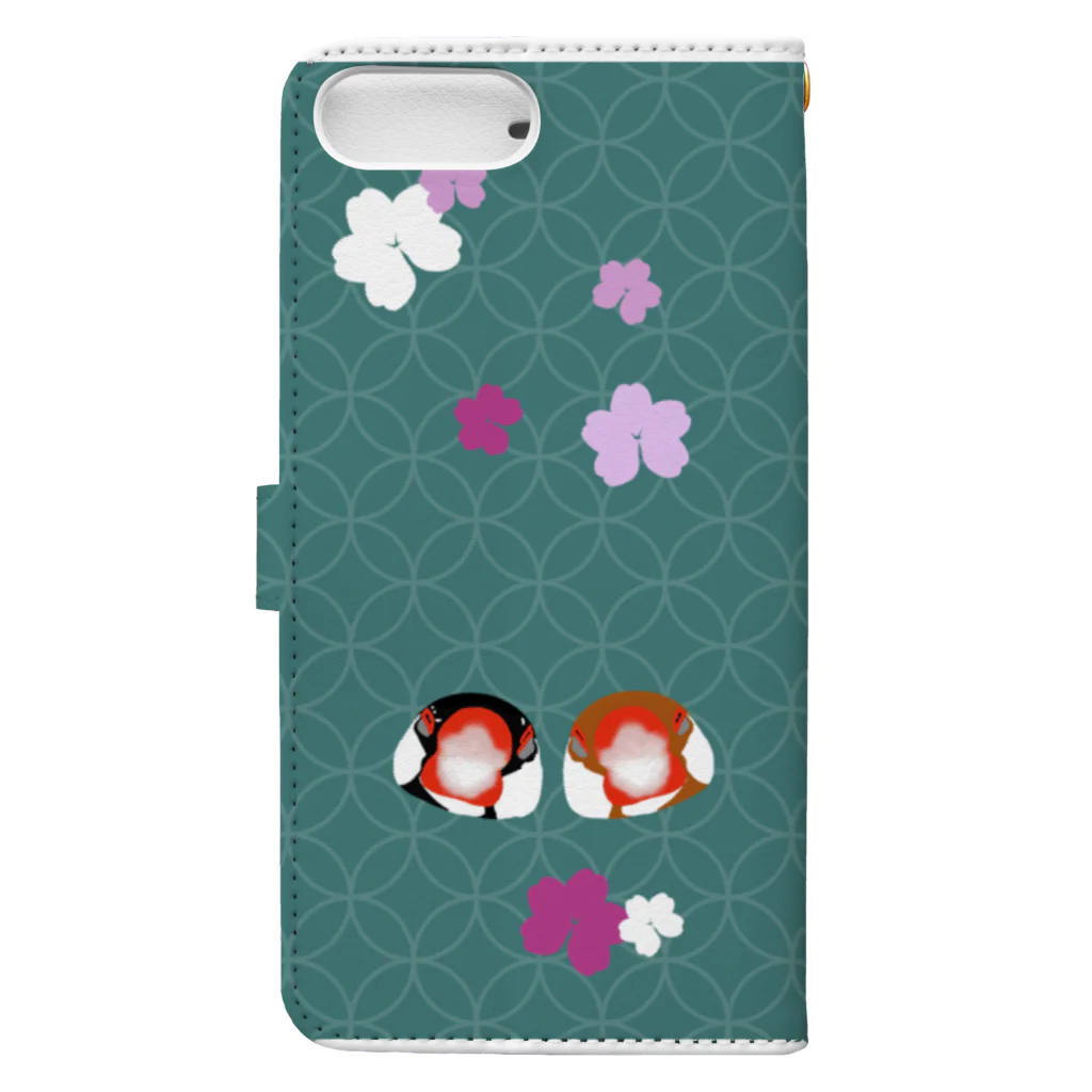 KINAKOLab@SUZURIの和菓子と文鳥さん Book-Style Smartphone Case :back