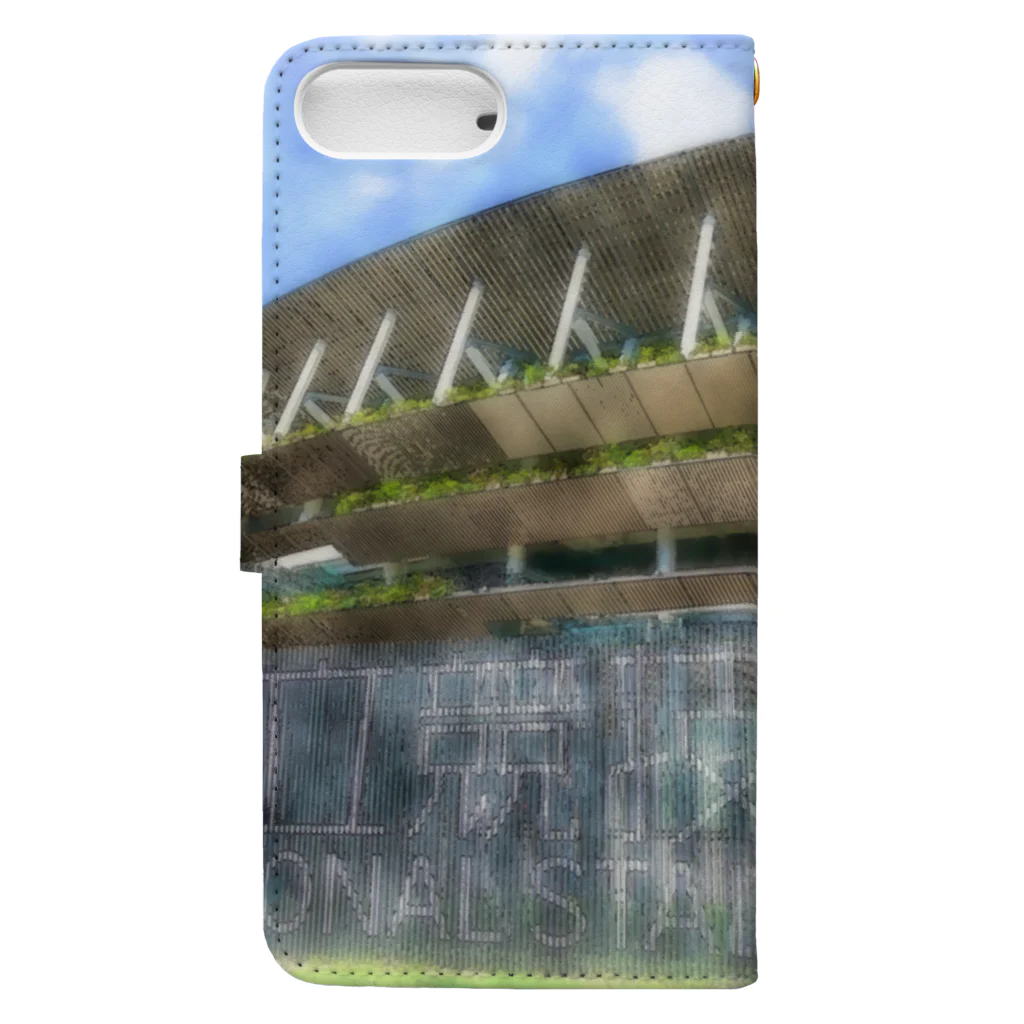 翠彩世界 -submerged world-の水彩国立 Book-Style Smartphone Case :back