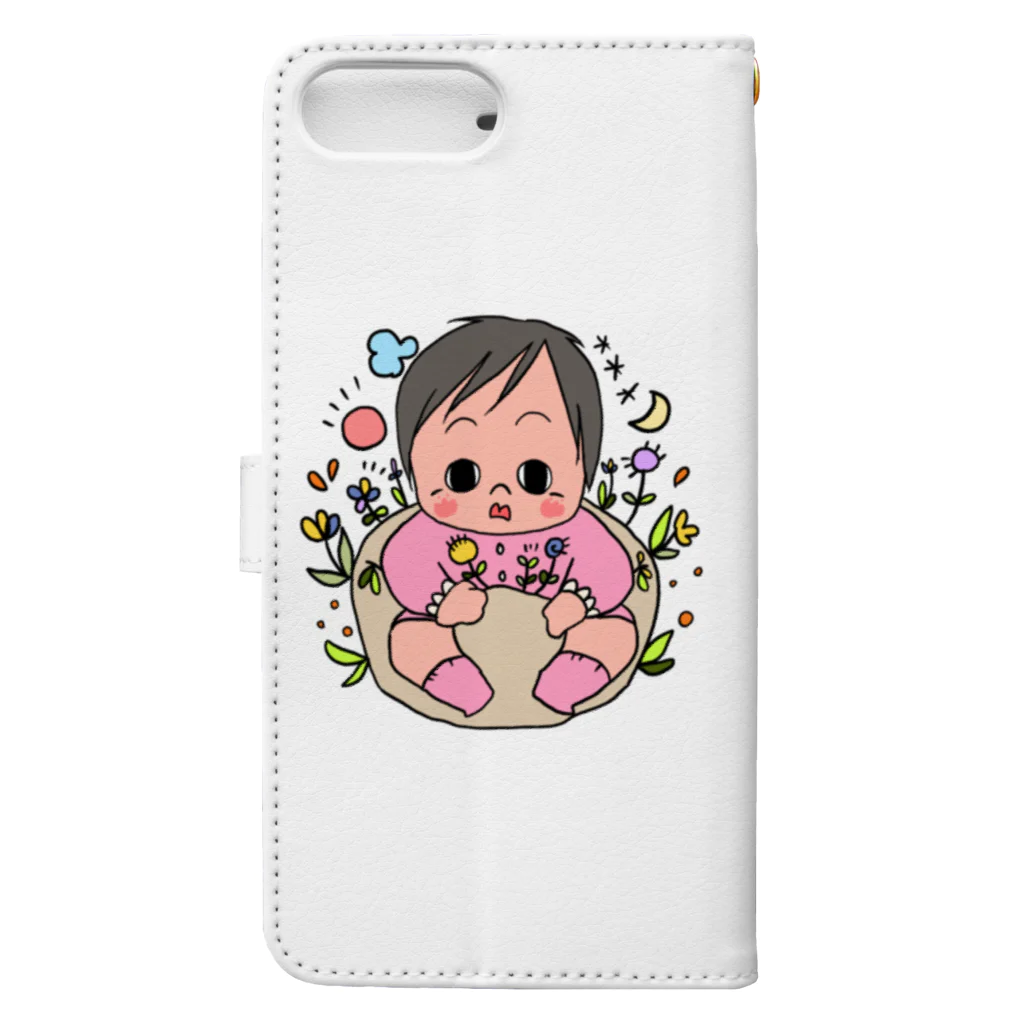 panda_no_kodomoの箱入り娘と花 Book-Style Smartphone Case :back