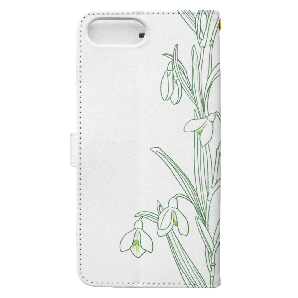 UsamaruのElegant Snow Drops Book-Style Smartphone Case :back