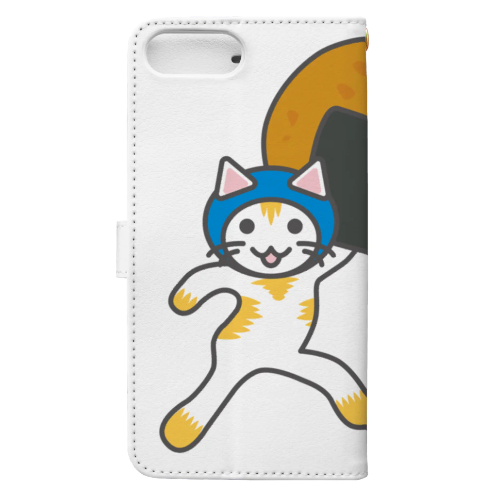 ヨープキャンが気になったのせんべいねこ 手帳型スマホケースの裏面