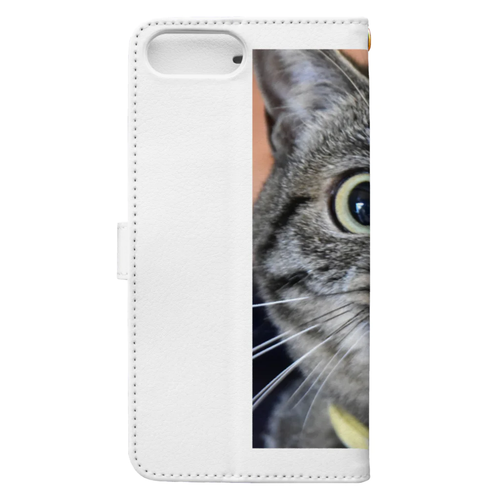 猫ドМさん専用猫グッズのお店　びーにゃんくらぶの怒りのぐぅねえさん Book-Style Smartphone Case :back