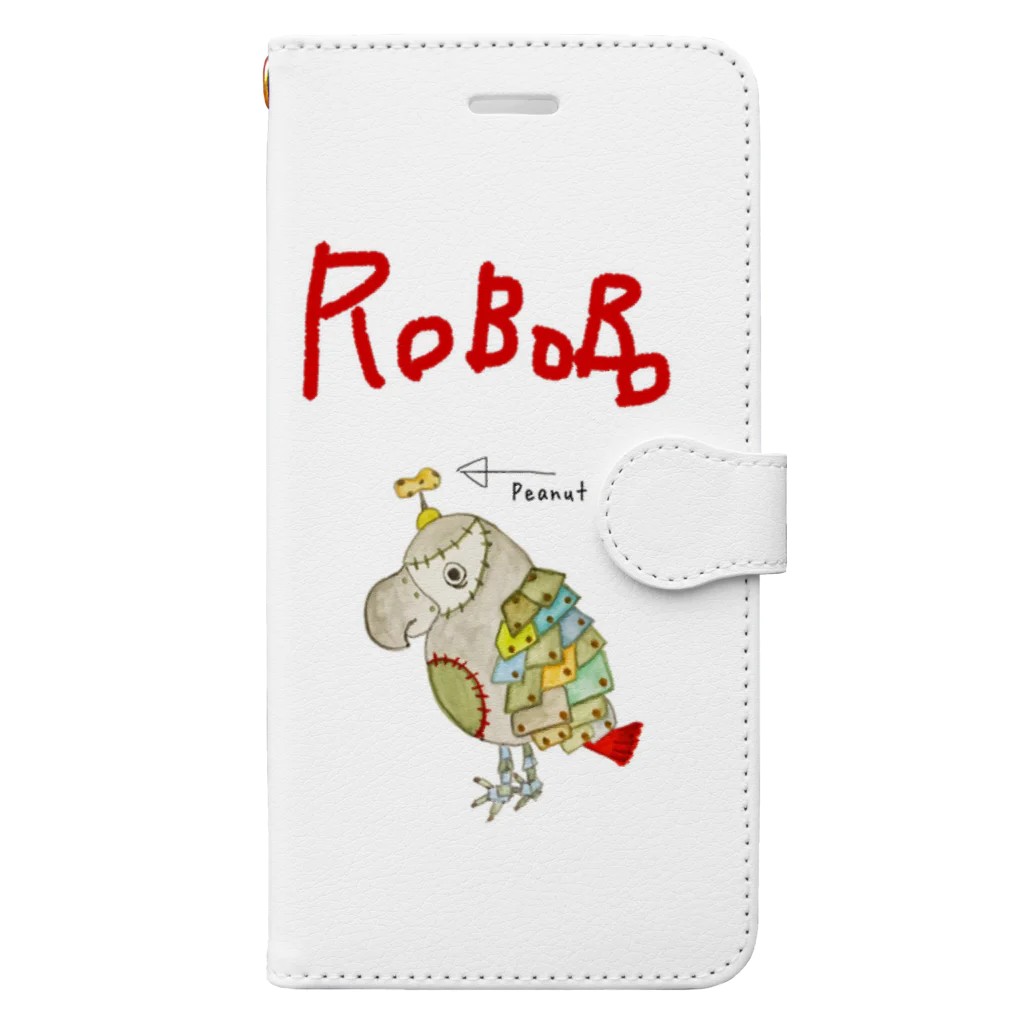 ねこぜや のROBOBO 福ちゃんロボ ロゴ入り③ Book-Style Smartphone Case