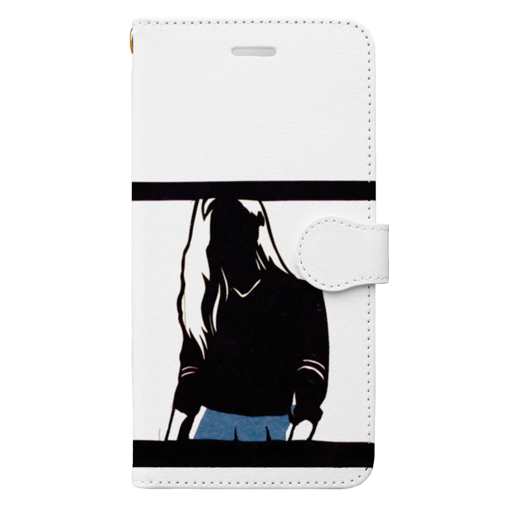 切り絵草太の人物(girl) Book-Style Smartphone Case