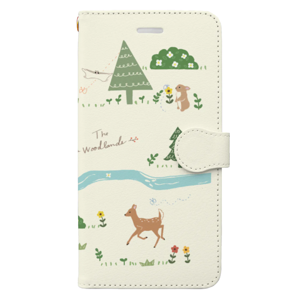 kiki25の森の動物とちょうちょ Book-Style Smartphone Case