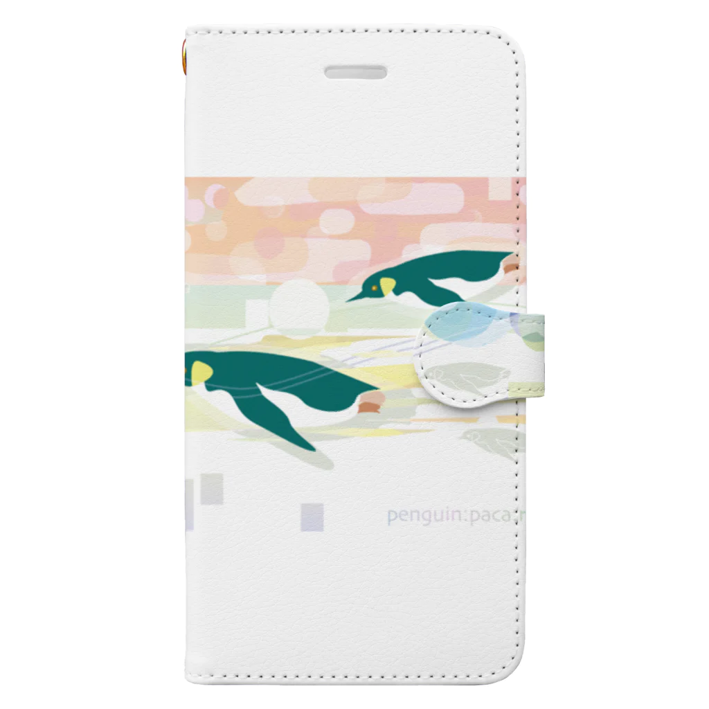 ペンギンパカリの四季（ペンギン遊泳） Book-Style Smartphone Case