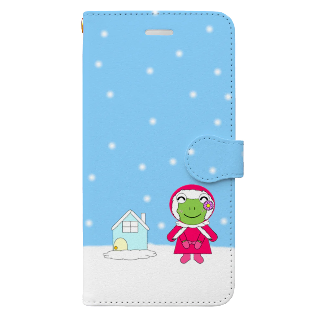 🐸かえるさんと仲間たち🐸のポンチョのかえるさん Book-Style Smartphone Case