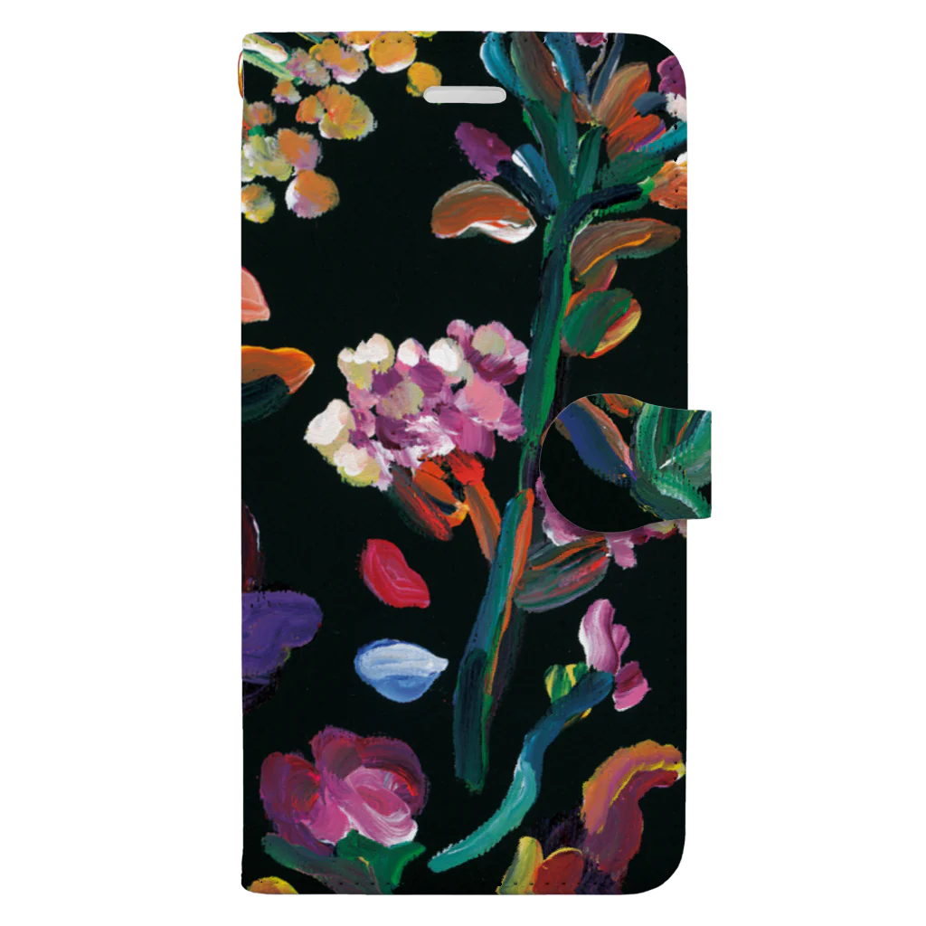 witnessのblack flowers Book-Style Smartphone Case
