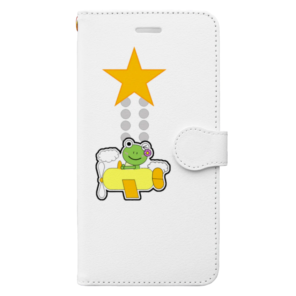 🐸かえるさんと仲間たち🐸のスターチャーム 手帳型スマホケース