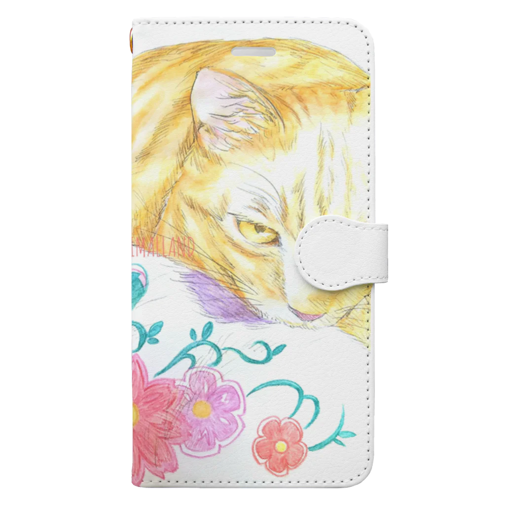 高崎アニマルランドの花と猫 Book-Style Smartphone Case