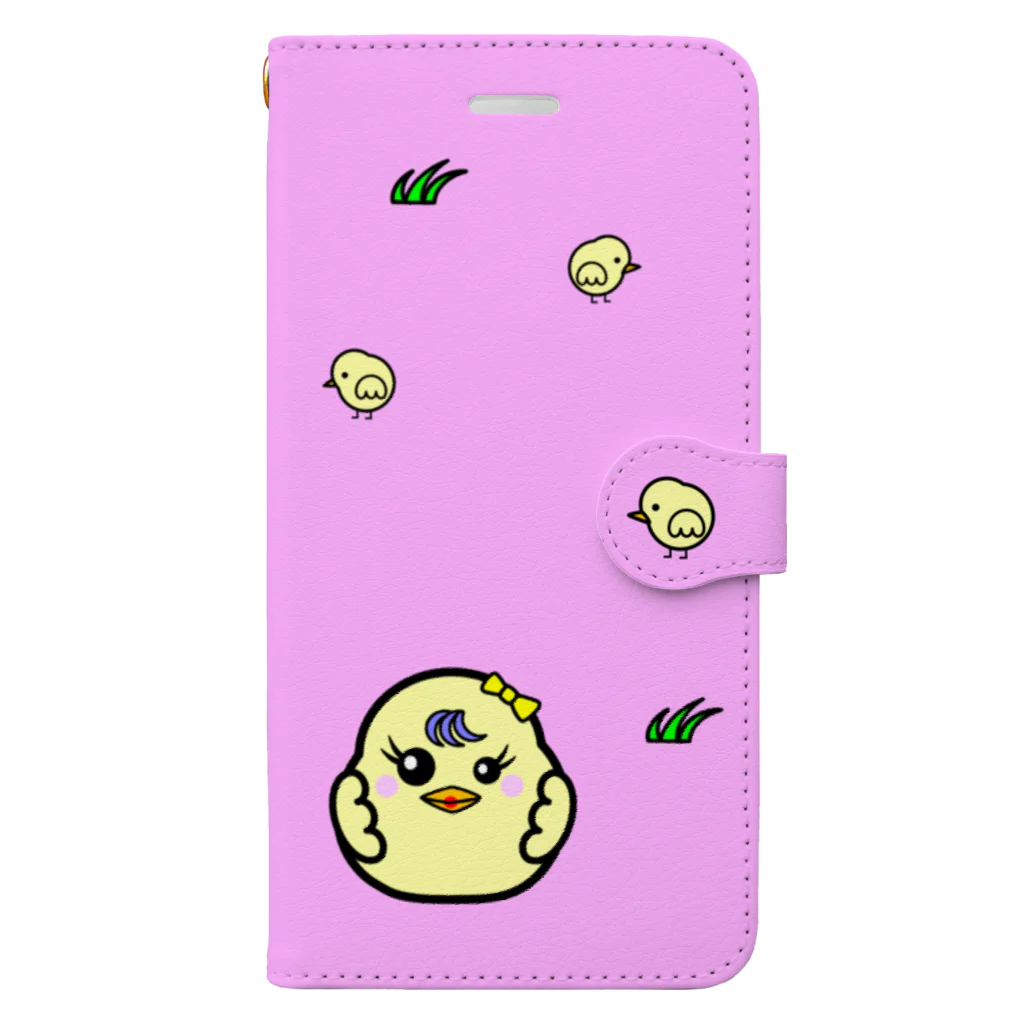 tomo-miseのひよこ ダルマ 3 （スマホケース・手帳型） Book-Style Smartphone Case