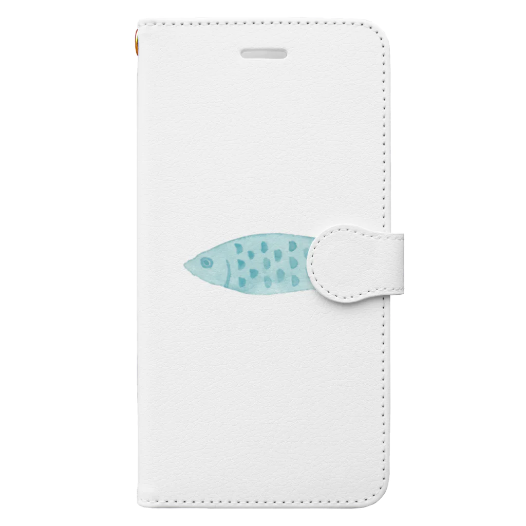 ドラ水彩の水彩イラスト　魚 Book-Style Smartphone Case