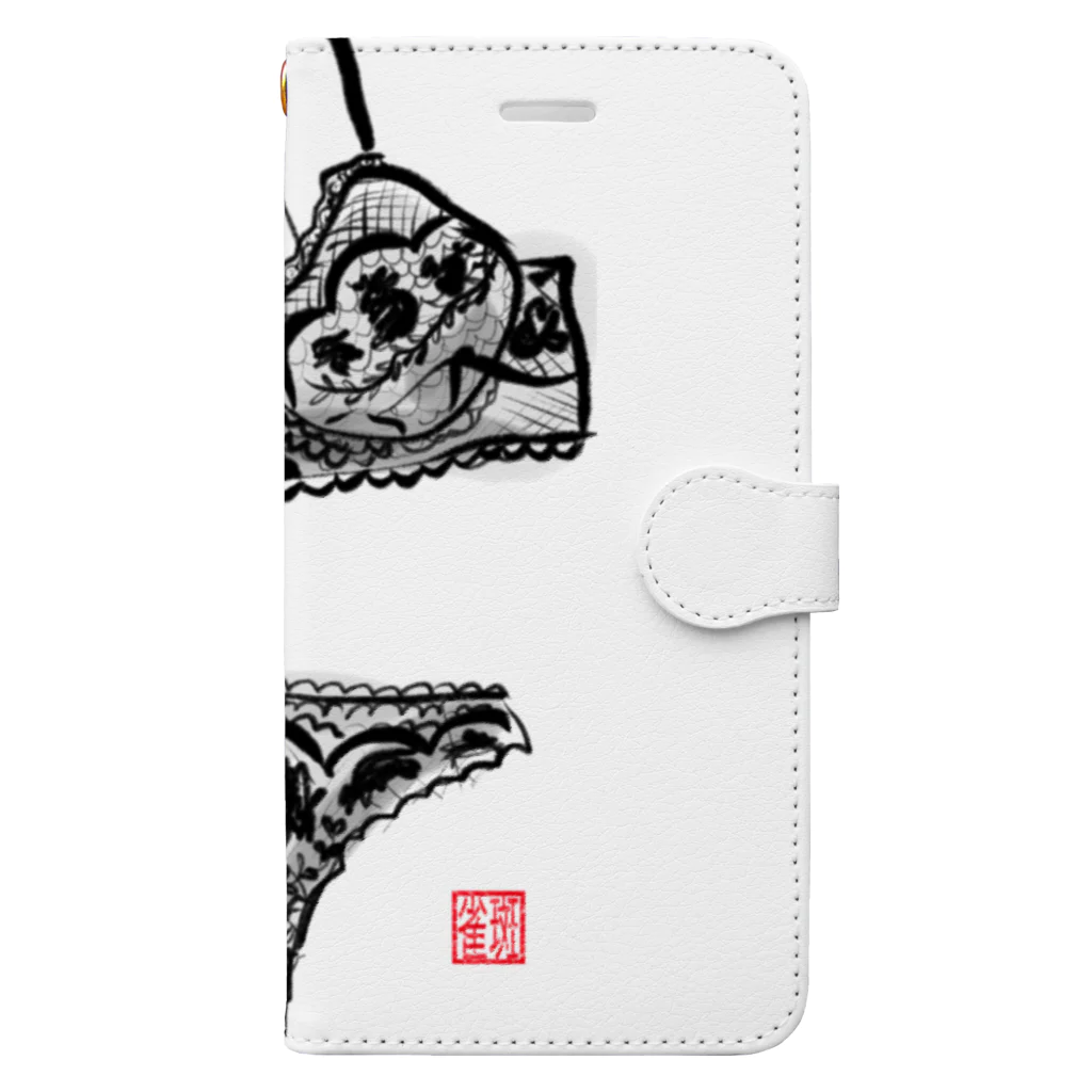 Freckles on Cheeksの水墨画な下着 Book-Style Smartphone Case