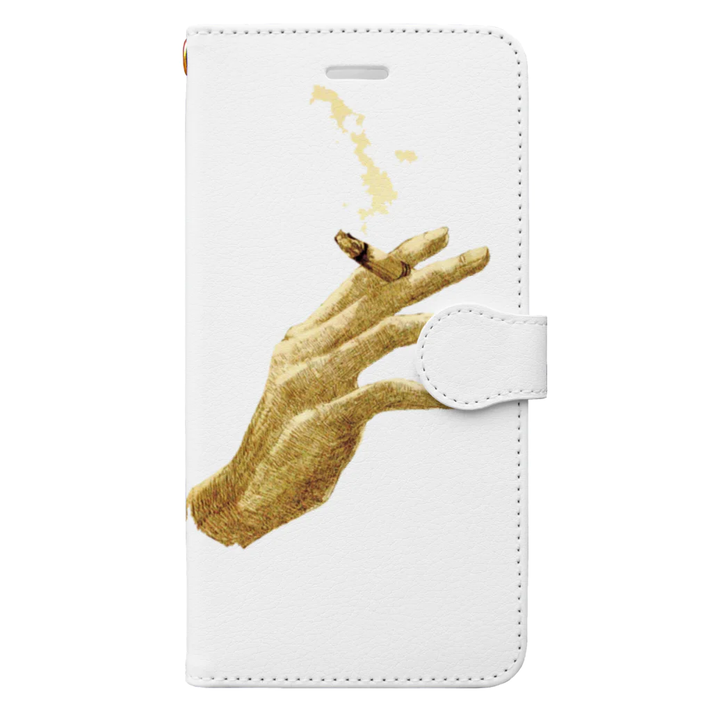 ﾏｽｸﾒﾛﾝ_夜来のcigarette hand Book-Style Smartphone Case