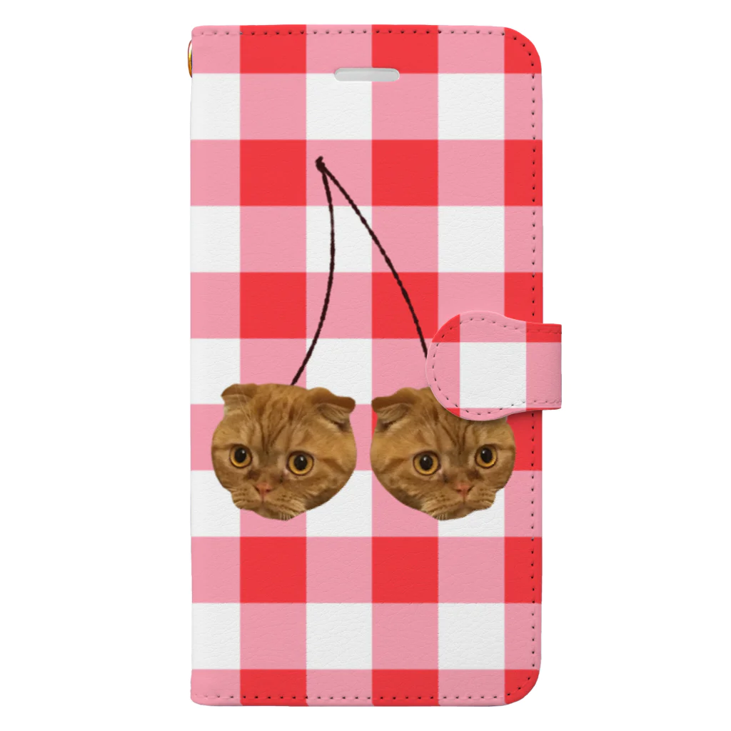 Meme's めめ屋のチェリー🍒ネコ Book-Style Smartphone Case