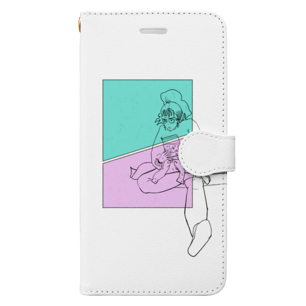 tosboy_artのレトロ女子 Book-Style Smartphone Case