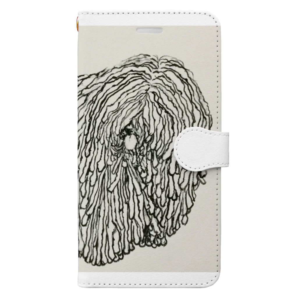 光平洋子のかしこいプーリー犬  アクリル画   Book-Style Smartphone Case